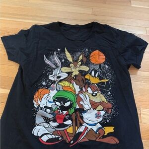 Looney Tunes Space Jam Character Graphic Tee - Black with Multicolor Print